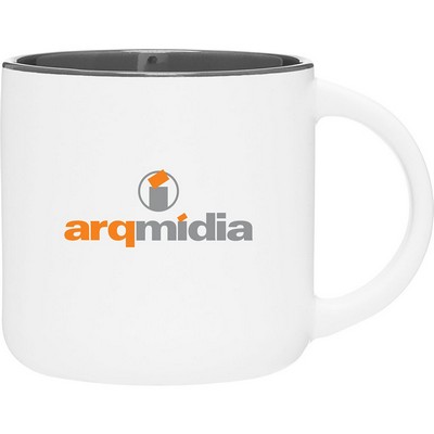 14 oz Minolo Ceramic Mug (Matte White/Storm Gray)